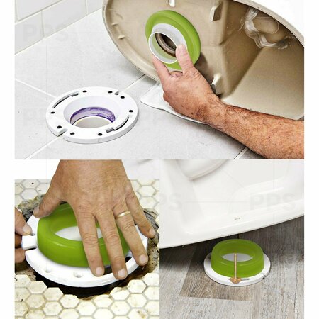 Everflow Elastic Waxless Toilet Ring Gasket with Flange, Fits 3''&4'' Waste Line TRZR1007